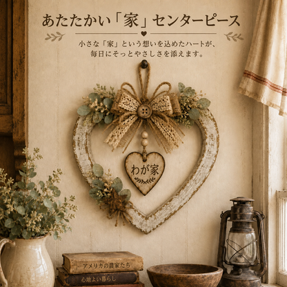 「HOME」ハートリース｜温かみのあるラスティック調・カントリースタイルの壁掛けインテリア