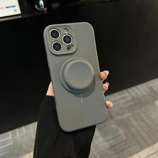 AI撮影ボタン付き マグネットスタンド内蔵シリコンケース｜iPhone 12〜iPhone 18 Pro Max対応