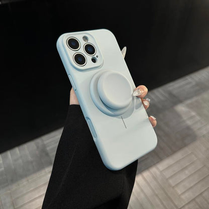 AI撮影ボタン付き マグネットスタンド内蔵シリコンケース｜iPhone 12〜iPhone 18 Pro Max対応